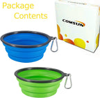 Comsun premium portable travel pet water bowl attached to backpack