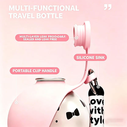 Durable metal dog water bottle showing secure screw lid design