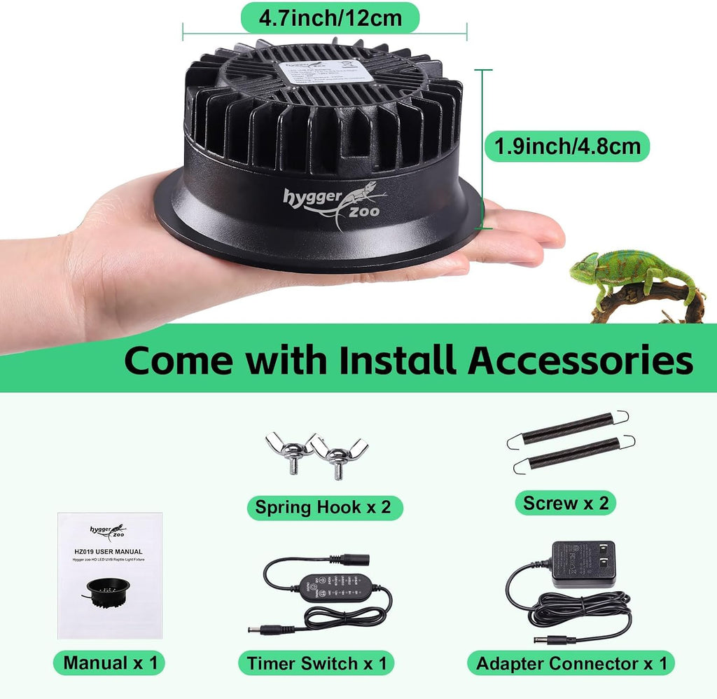 Hygger Zoo terrarium lighting system with mounting hardware included