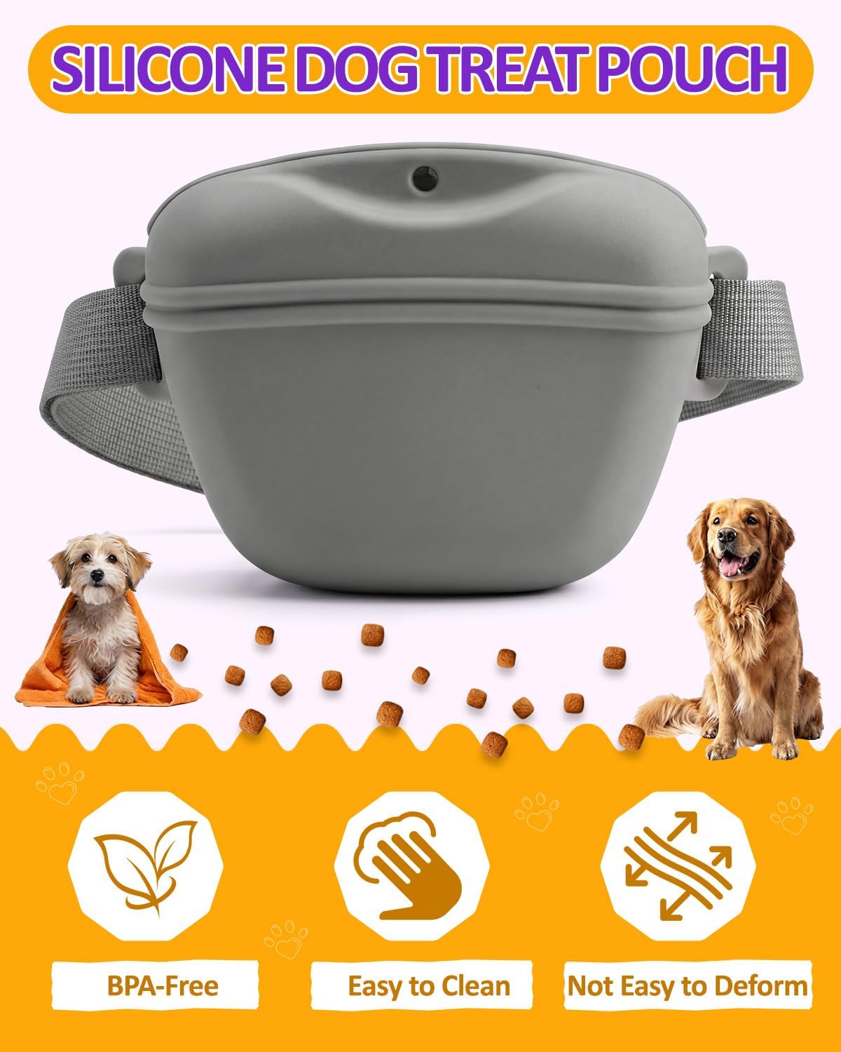 Hands-free adjustable waist belt for dog training pouch