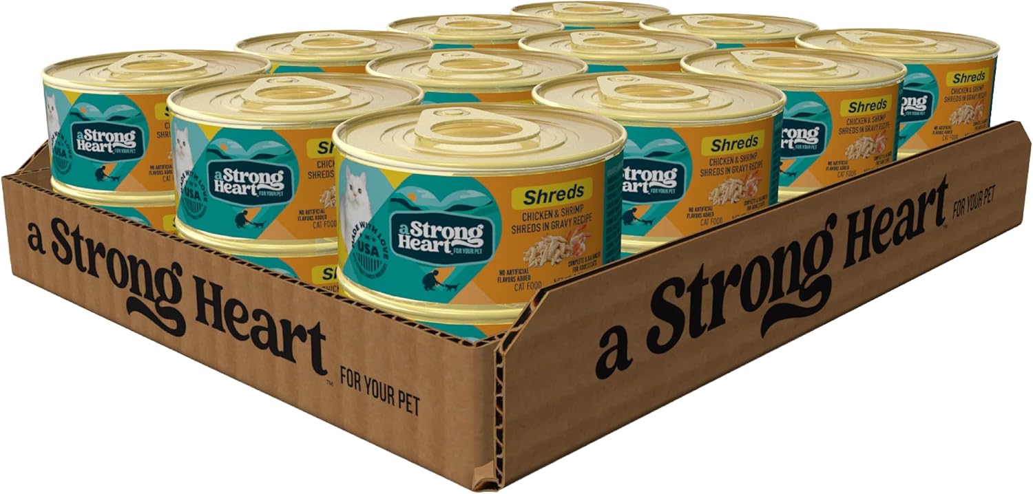 A Strong Heart Wet Cat Food, Chicken & Pumpkin Shreds in Gravy, Made with Whole Muscle Chicken, Made in the USA, 3oz Can (Pack of 24) - Image 10