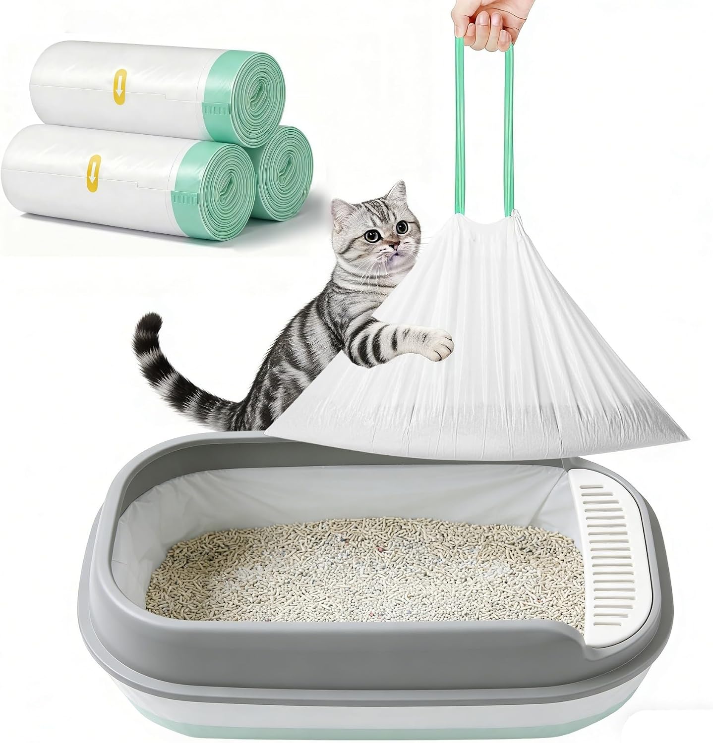 Thickened Cat Litter Box Liner Bag, 30 Count 37"x18" Jumbo Size, Extra Thick Leakproof, Tear-Resistant, Heavy Duty Enhanced Load-Bearing Strength, Ideal for Multi-Cat Family Cat Litter Bags - Image 10