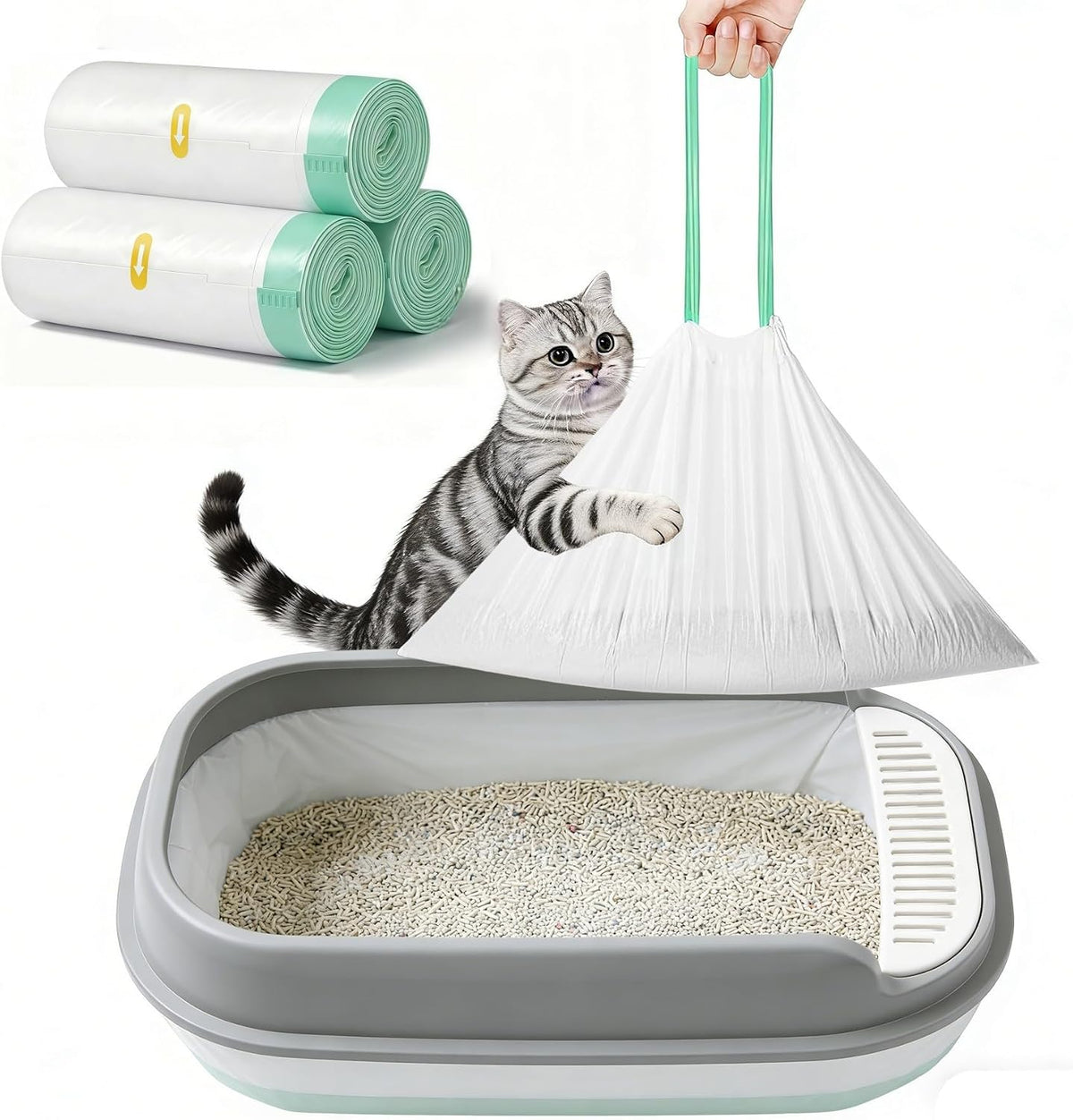 Thickened Cat Litter Box Liner Bag, 30 Count 37"x18" Jumbo Size, Extra Thick Leakproof, Tear-Resistant, Heavy Duty Enhanced Load-Bearing Strength, Ideal for Multi-Cat Family Cat Litter Bags - Image 10