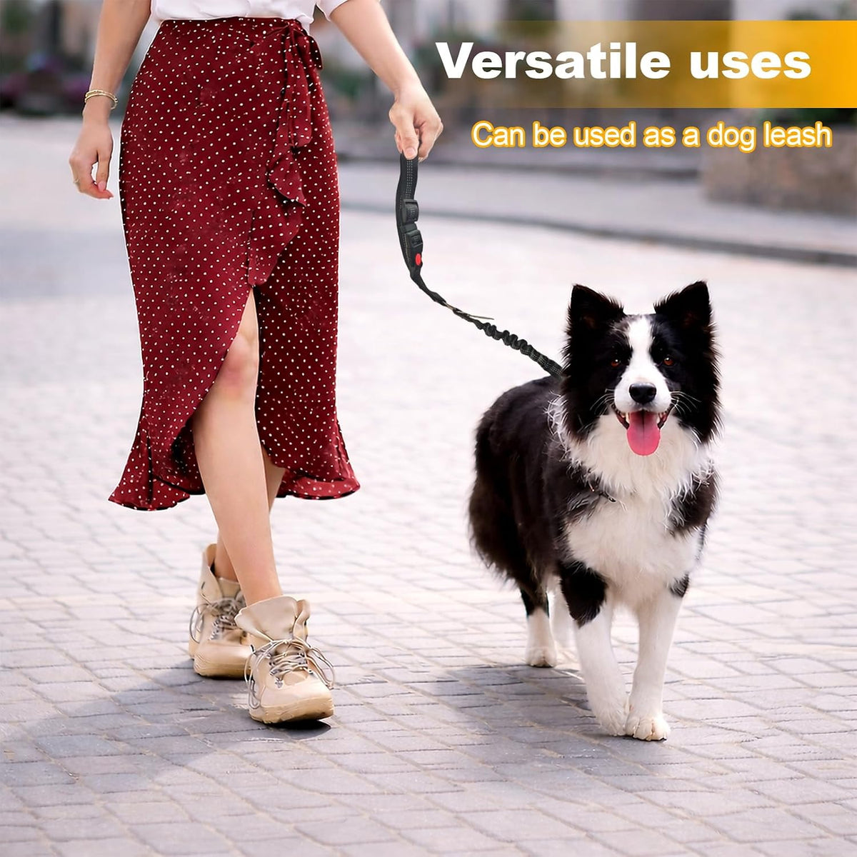 Frskcssd dog seat belt showing 360 degree rotating hook