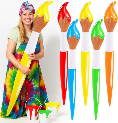 VercanMonth giant inflatable paint brush balloons front view showing five colorful blow up party props