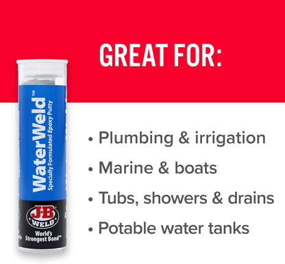 J-B Weld 8277 WaterWeld Epoxy Putty Stick - 2 oz. - Image 3