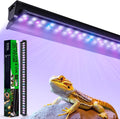 Hygger Zoo T5 UVB reptile light fixture front view for bearded dragon terrariums.