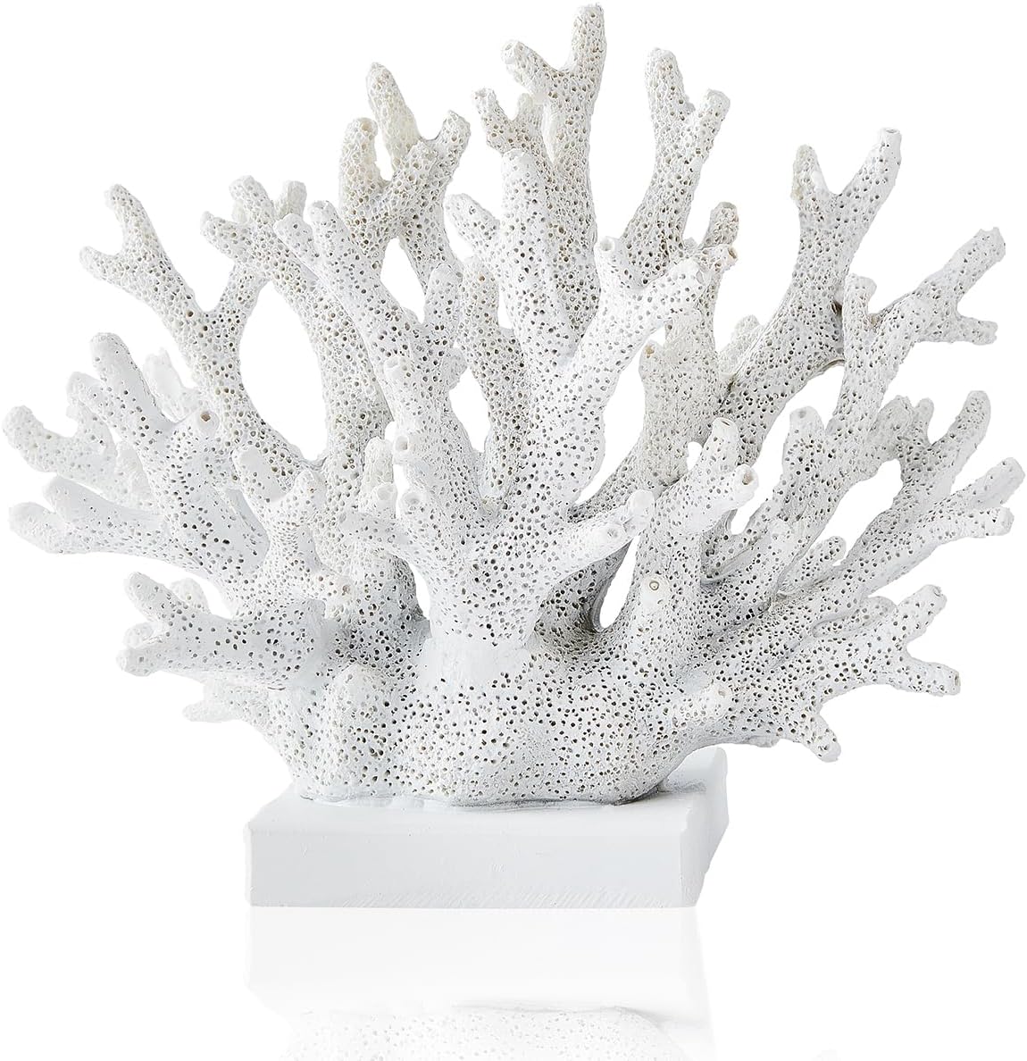 Ottalent Artificial White Coral Reef Decor front view showcasing realistic porous texture for coastal home styling