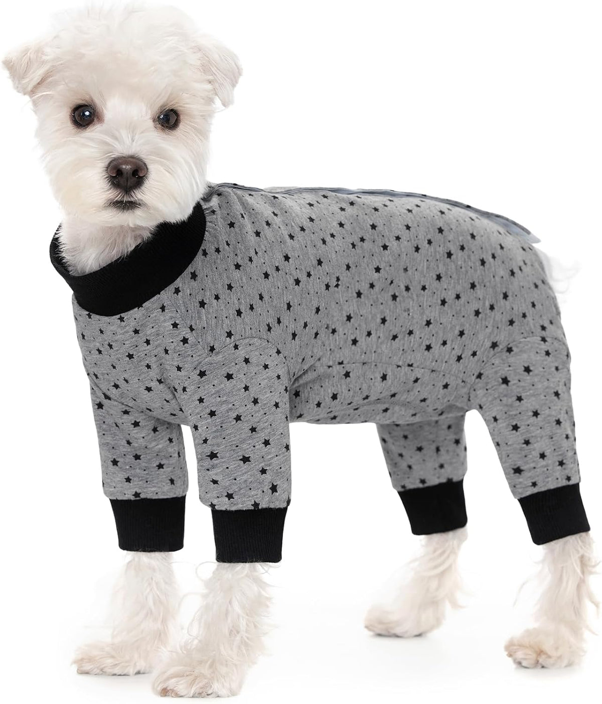 Dog Surgery Recovery Suit for Small Dogs, 4-Legged Dog Onesie After Surgery with Back Snaps, Breathable Cotton Spay and Neuter Bodysuit for Female and Male Dogs - Image 9