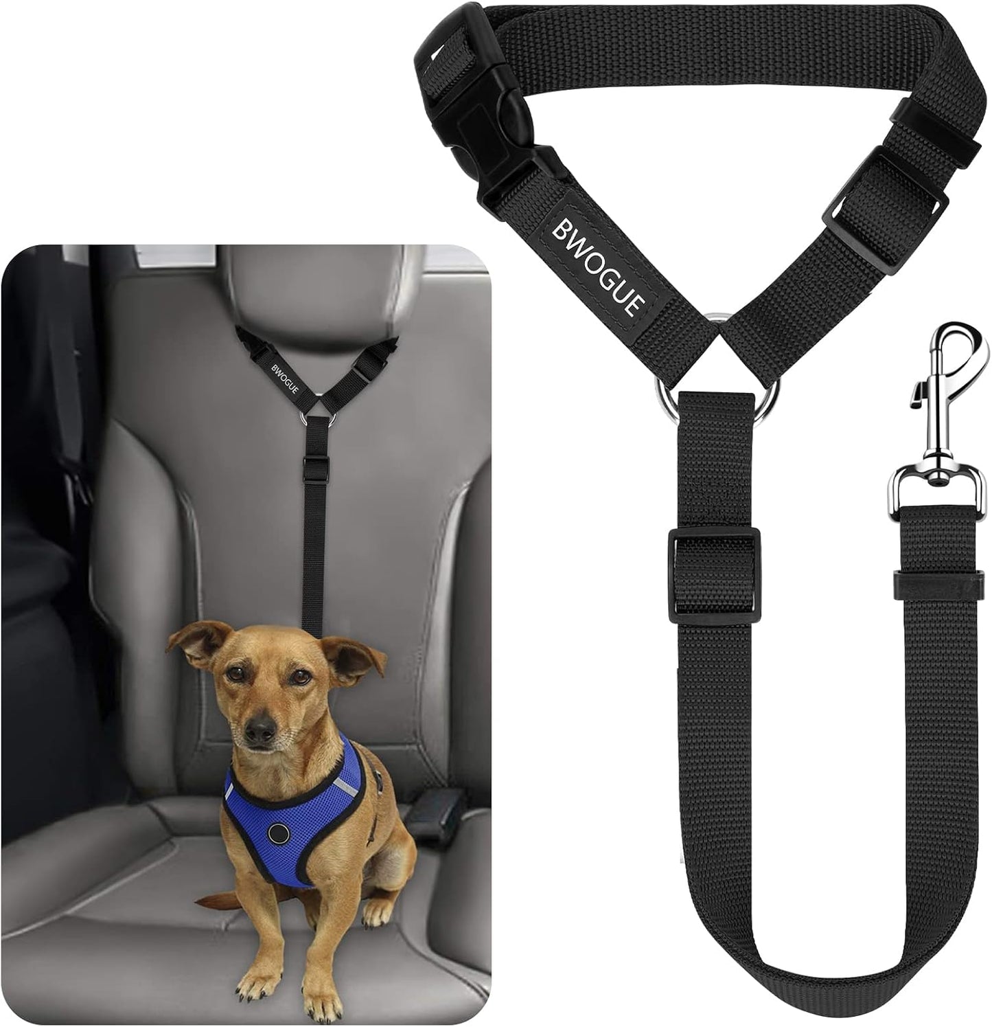 Bwogue pet dog and cat car seat belt headrest restraint