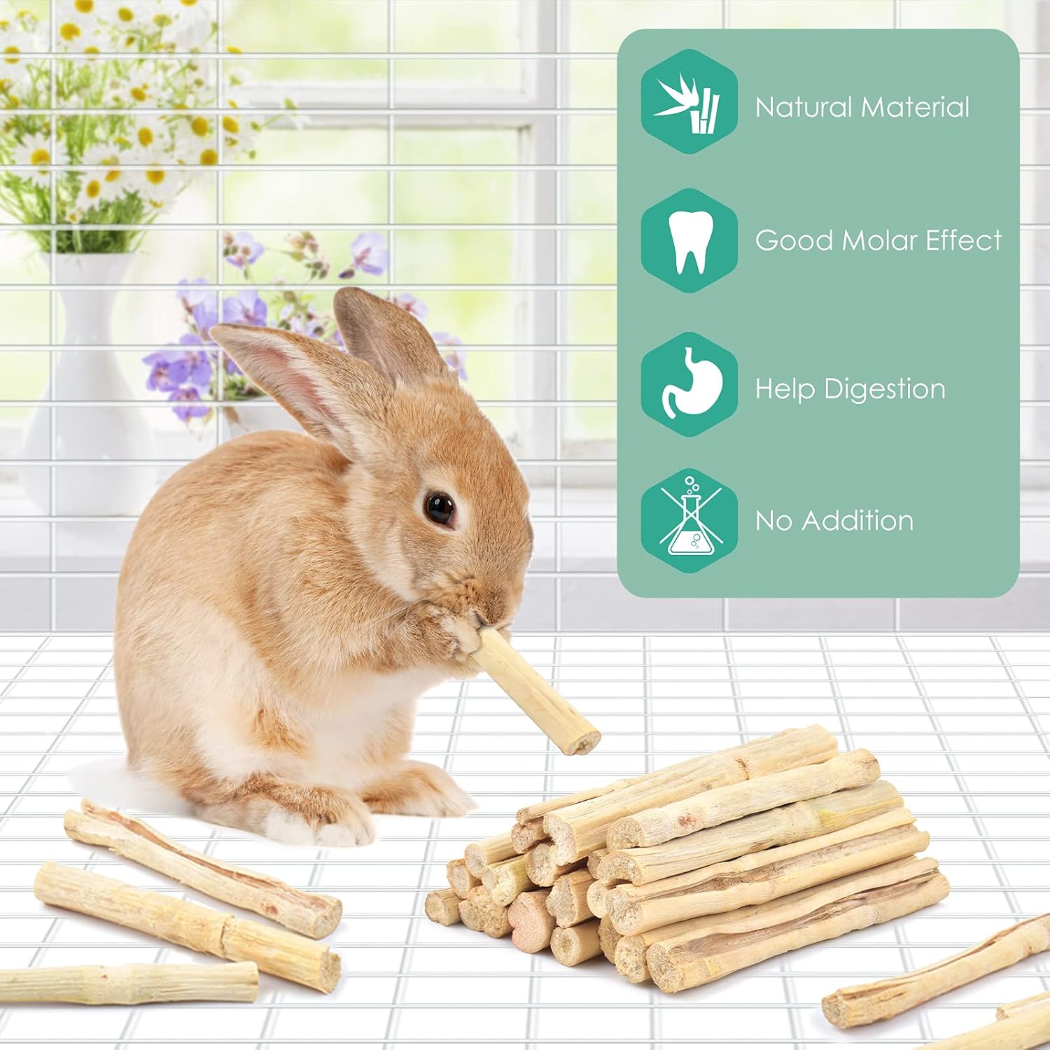 Premium USA imported sweet bamboo treats for cage boredom relief in rodents