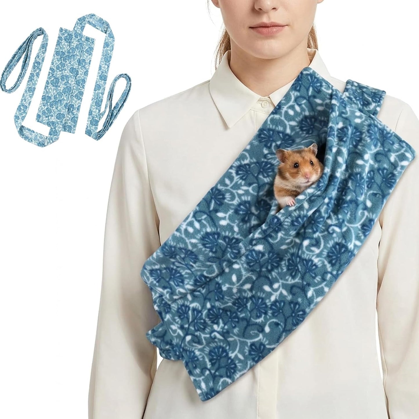 Single Guinea Pig Carrier, Guinea Pig Backpack for Small Pets, Portable Pet Sling with Breathable Mesh Design for Travel, Vet Visits and Outdoor Adventures, Blue - Image 1