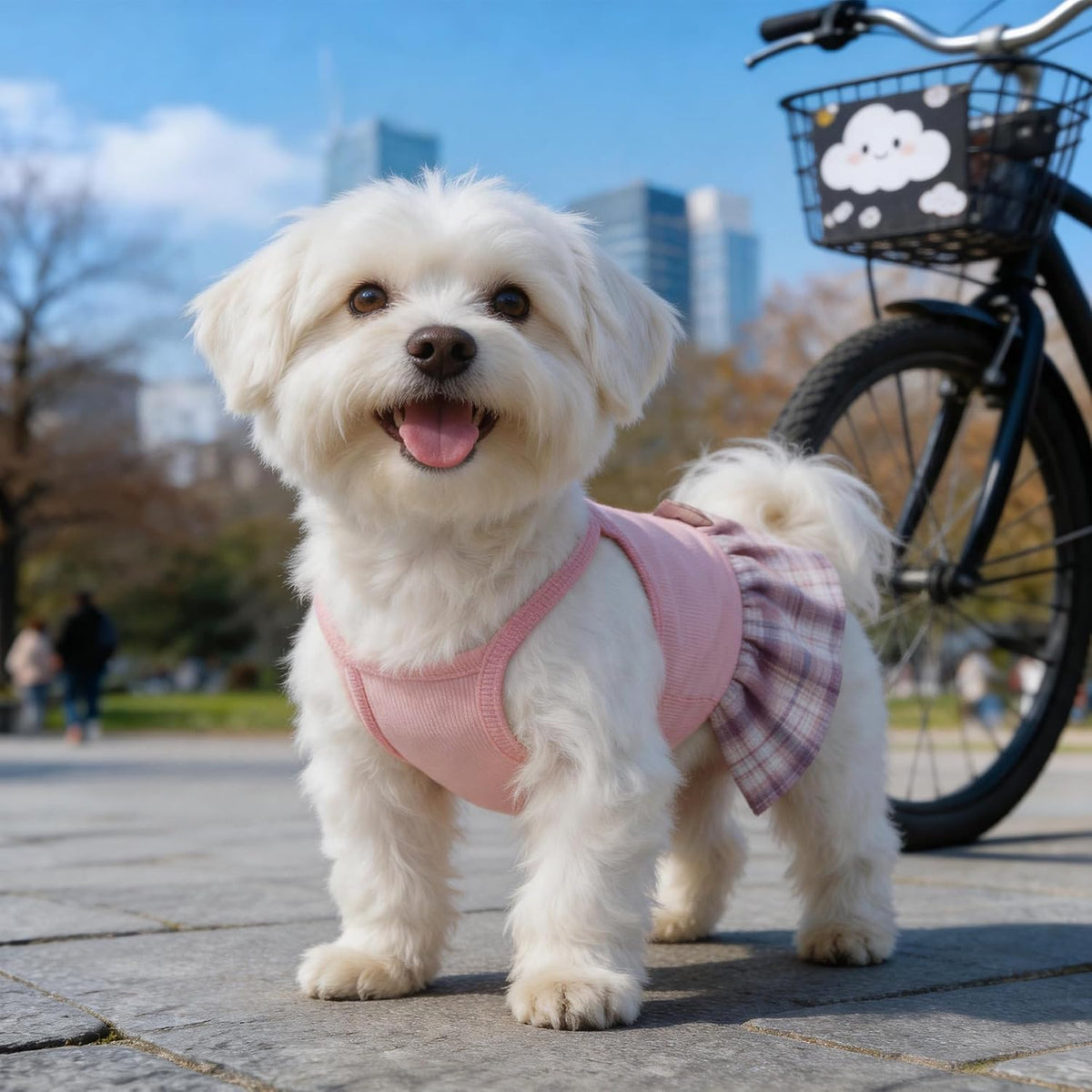 YUDODO Pet Dog Dress for Small Dogs Girl, Pet Summer Clothes with Bowtie, Stretchy Cute Puppy Skirt, Princess Dog Dress for Yorkie Chihuahua Maltese (S, Pink) - Image 9