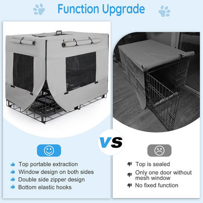 Heavy duty 600D Oxford cloth crate cover with double sided zippers.
