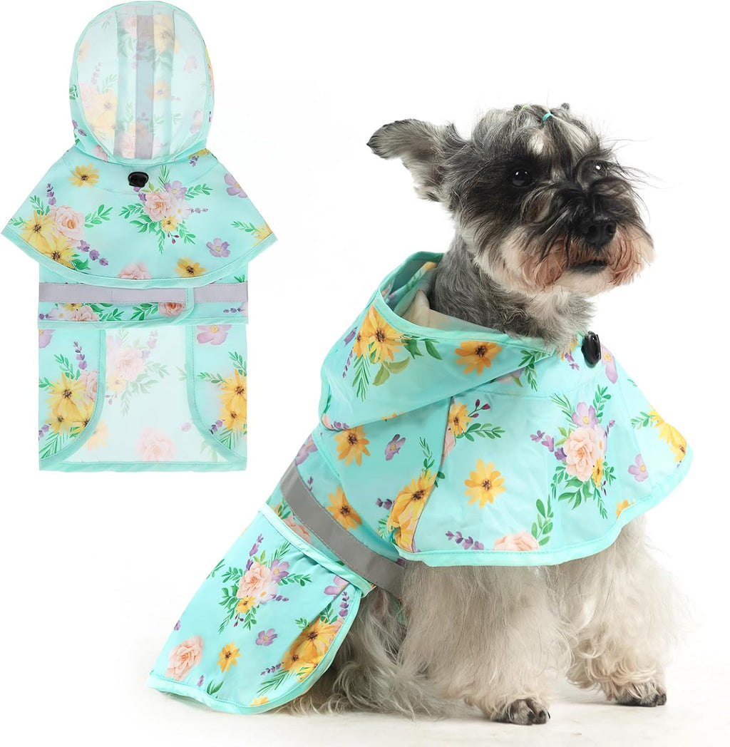 KOOLTAIL Dog Raincoat Hooded Slicker Poncho with Leash Hole, Raincoat for Small Medium Dogs, Waterproof Doggie Rain Jacket with Reflective Strip, Adjustable Breathable Plaid Puppy Rainwear,Beige S - Image 14