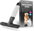 POODLIE Poodle Pet Dog Grooming Rake| Dematting Tool with Stainless Steel Shedding Comb for Pets | 2 Rows of Pins Gently Remove Loose or Tangled Hair from Undercoat | Purple Handle - Image 10
