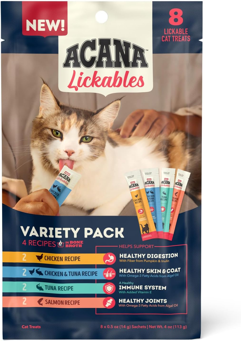 ACANA Lickables Cat Treats Salmon Recipe .5oz Tubes (5 Count) - Image 14