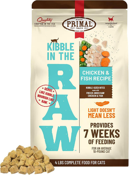 Primal Kibble in The Raw, Freeze Dried Cat Food, Chicken & Fish, Scoop & Serve, Made with Raw Protein, Whole Ingredient Nutrition, Crafted in The USA, Dry Cat Food, 24 Ounce (1.5 lb) Bag - Image 9