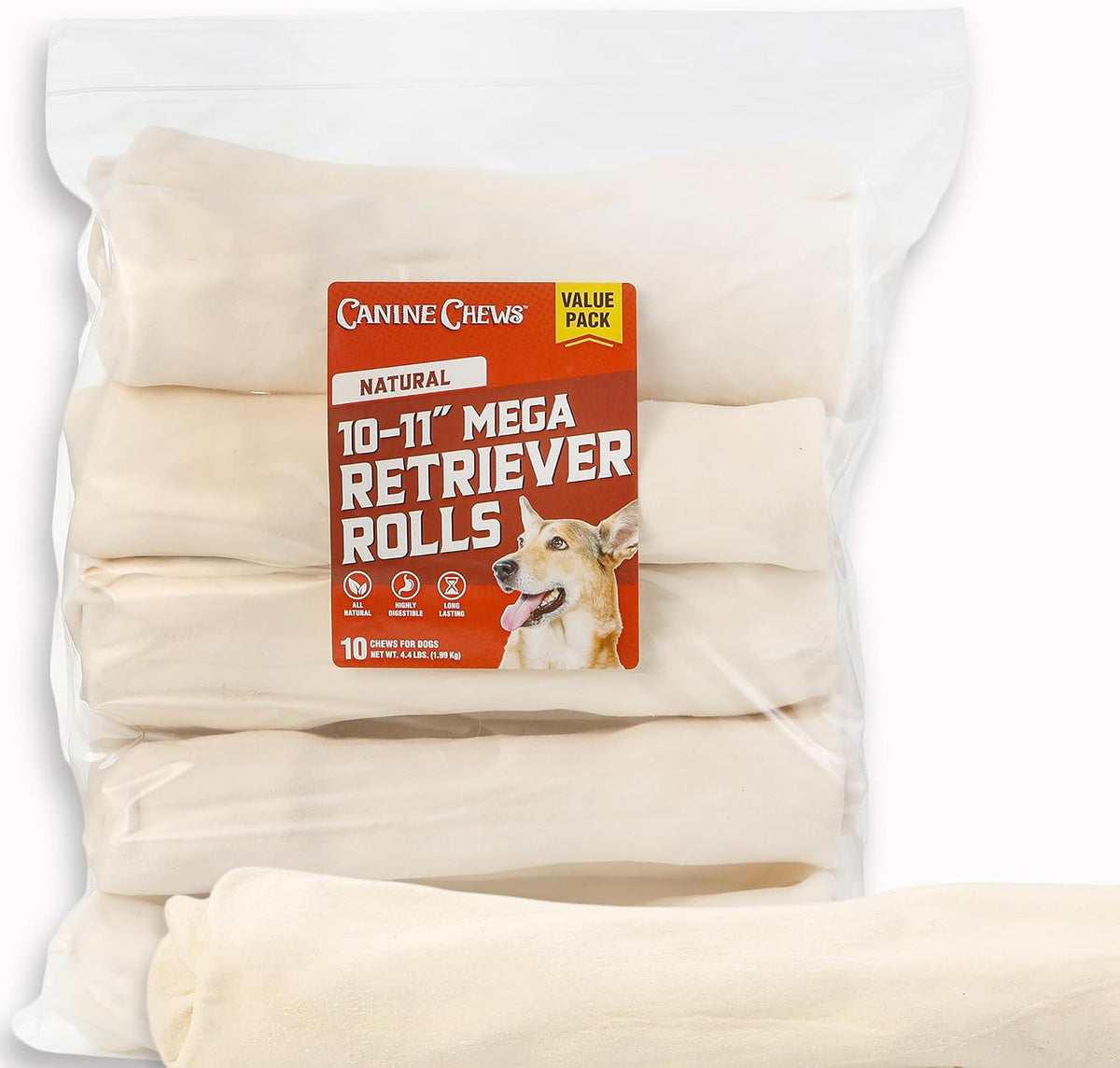Canine Chews highly digestible natural beefhide rolls for big dogs