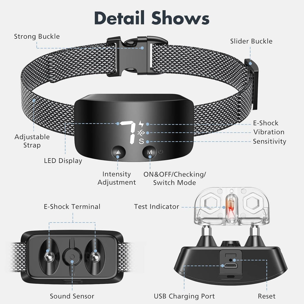 NBJU bark collar with adjustable nylon strap