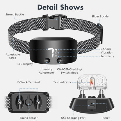 NBJU bark collar with adjustable nylon strap