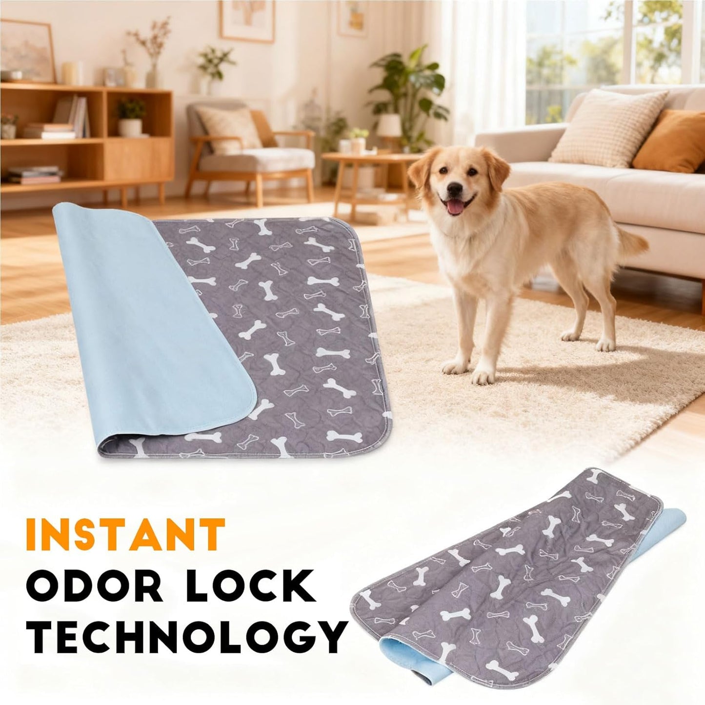 Waterproof and non-slip puppy training pad detail