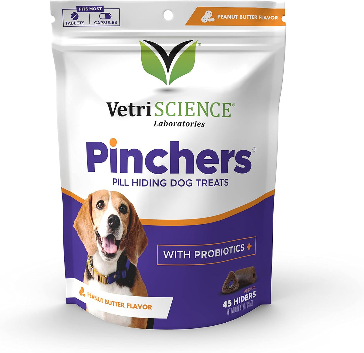 VetriScience Extra Large Pinchers Pill Hiders Chews Non-Greasy Pill Wrap with Probiotics for Dogs, Disguise Pills, Capsules & Tablets, Gut & Immune Health, Peanut Butter, 45 Counts - Image 9