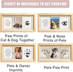 Pet pawprint making kit showing air dry clay footprint impression process