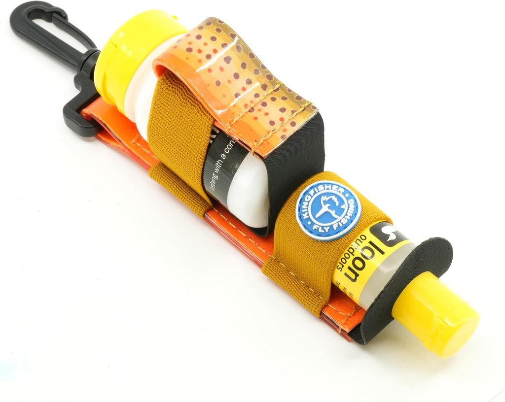 Back view of the Brook Trout pattern caddy detailing the durable construction and secure friction fit tabs.