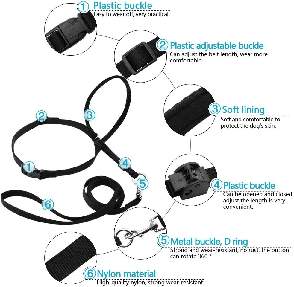 Barkless no pull dog halter adjustable padded snout loop detail