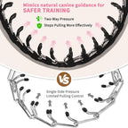 Mayerzon dog collar showing the stainless steel correction links