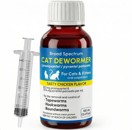 Bipinelyt liquid dewormer for cats and kittens 100ml front packaging view broad spectrum oral suspension