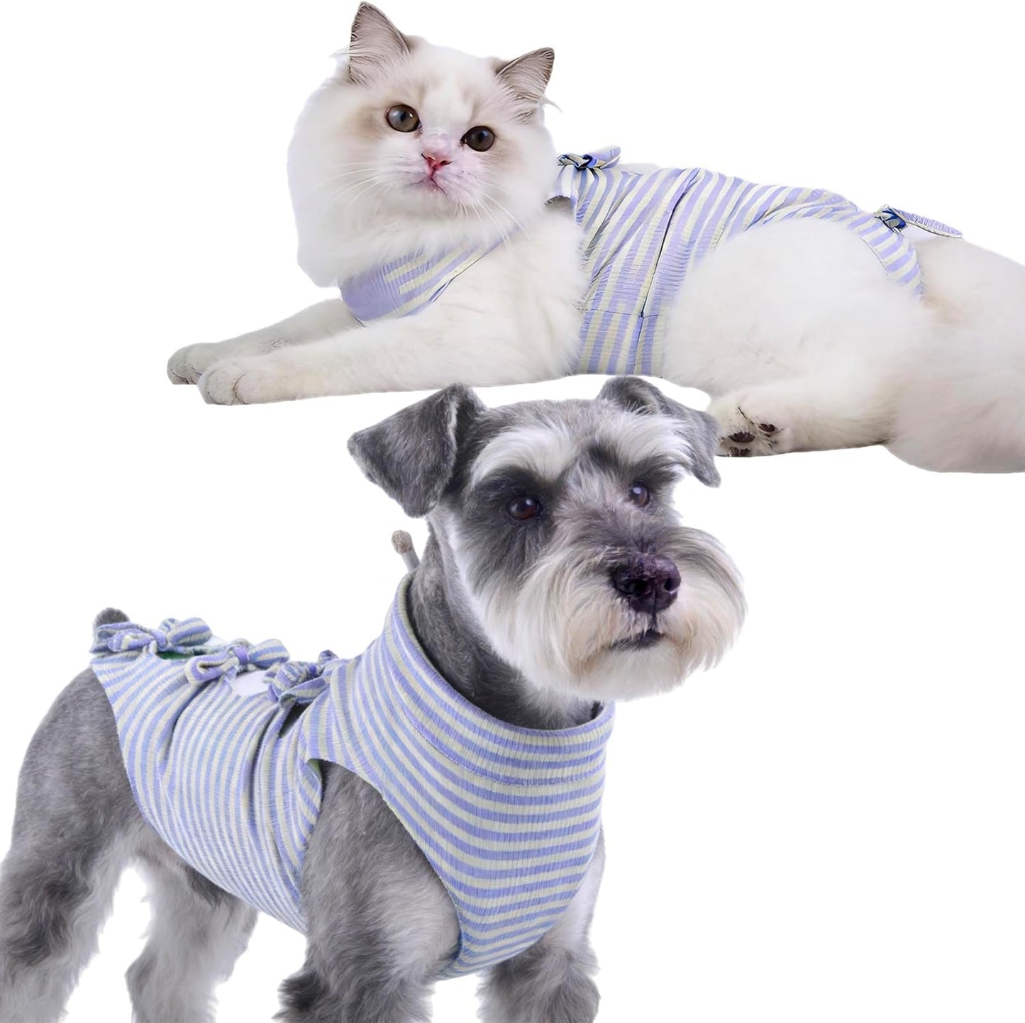 Four piece Lamiaraga cat recovery suit set