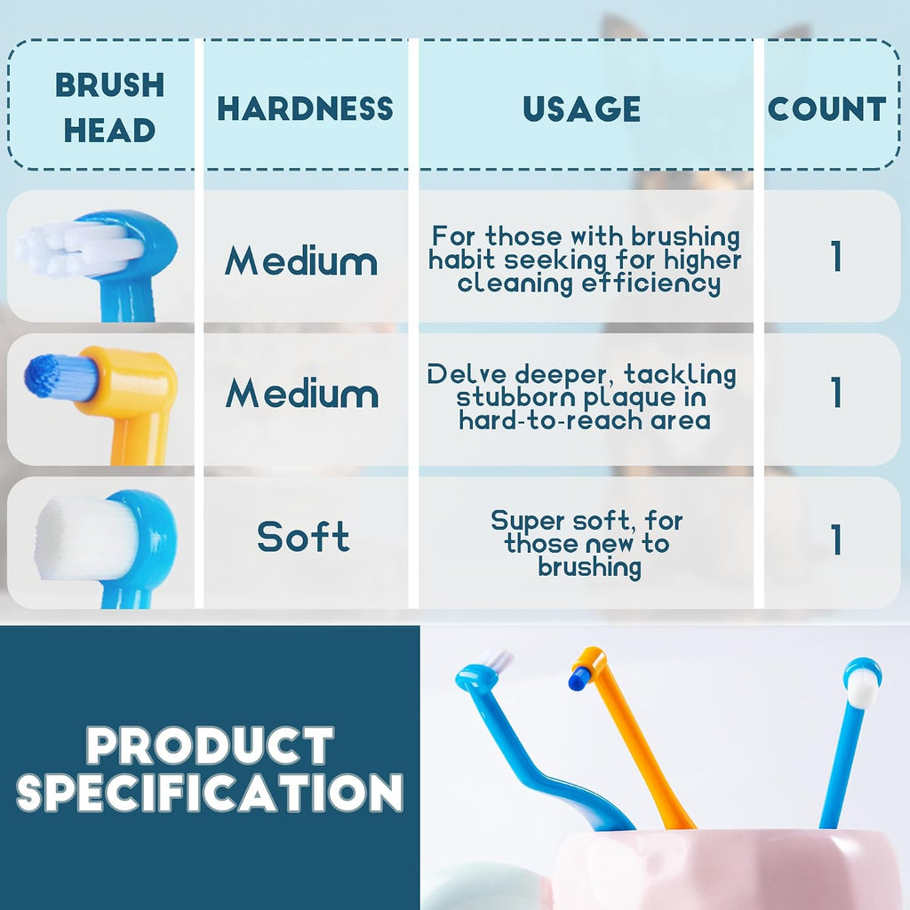 Close up of ultra-soft bristles on MoonyMars pet toothbrush