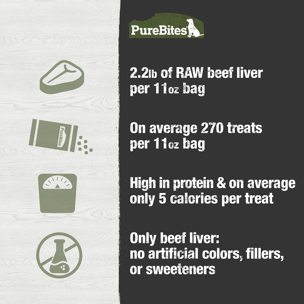 PureBites natural beef liver training treats eleven ounce bag texture details