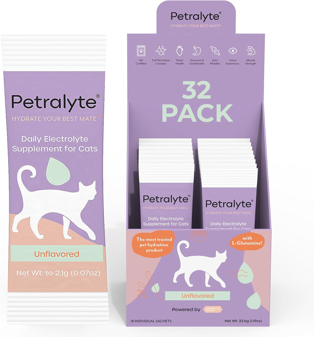 Petralyte Cat Hydration Electrolyte and Cat Joint Supplement | Hydration Support for Cats w/Glucosamine, Chondroitin, L-Glutamine, Taurine, Lysine & Prebiotics | for Salmon Lovers | 16 Packets - Image 10