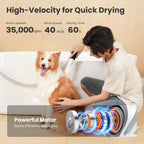 Electric pet clippers attachment connected to the Pecute grooming system hose for mess free trimming