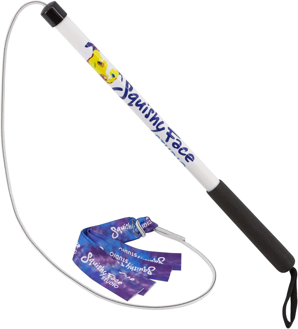 Premium pet fitness stick demonstrating the shock absorbing elastic bungee cord fully extended.