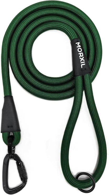 Rope Dog Leash, 6 Foot Heavy Duty Dog Leash with Aviation Aluminum Auto Locking Carabiner, Strong Nylon Pet Lead for Small, Medium, Large Dogs (Black, 6FT) - Image 10