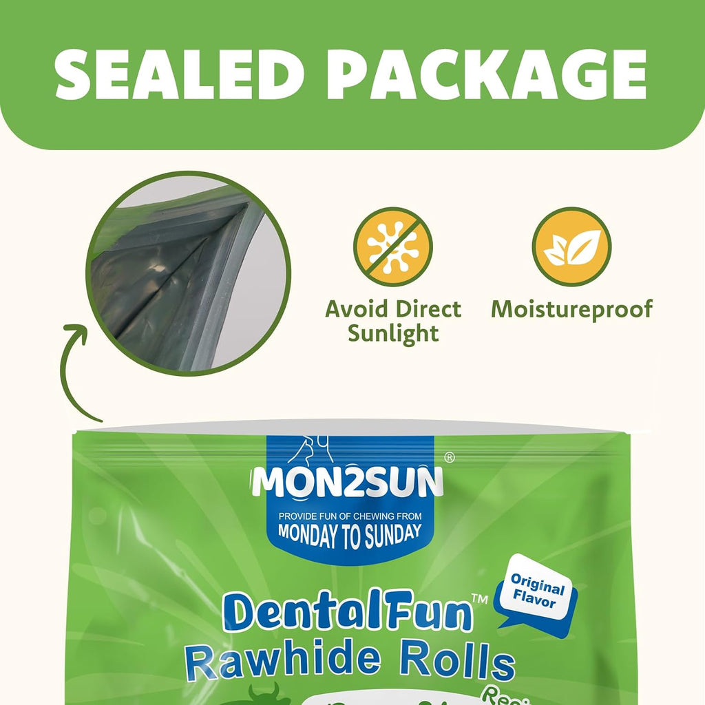 Mon2sun beefhide twist rolls group view tartar reduction dog chews