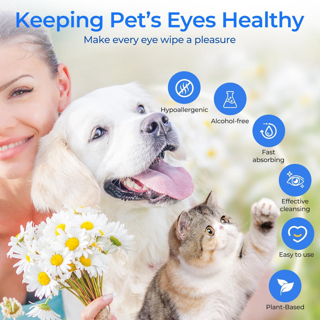 Pupmate cat and dog face wipes for crust and discharge removal