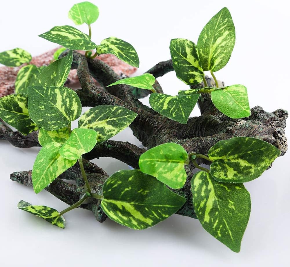 Side angle view of the imported AQUA KT reptile climbing branch wall accessory.