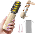 ANI·DIO Cordless Curling Iron Brush front view showing gold finish and power buttons.