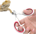 Xyembu small animal nail clippers front view showing the red ergonomic handle and precise angled blade.