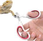 Xyembu small animal nail clippers front view showing the red ergonomic handle and precise angled blade.