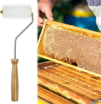 QWORK honey uncapper roller being cleaned in warm water for easy maintenance