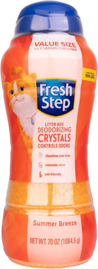Fresh Step Summer Breeze cat litter crystals lifestyle display