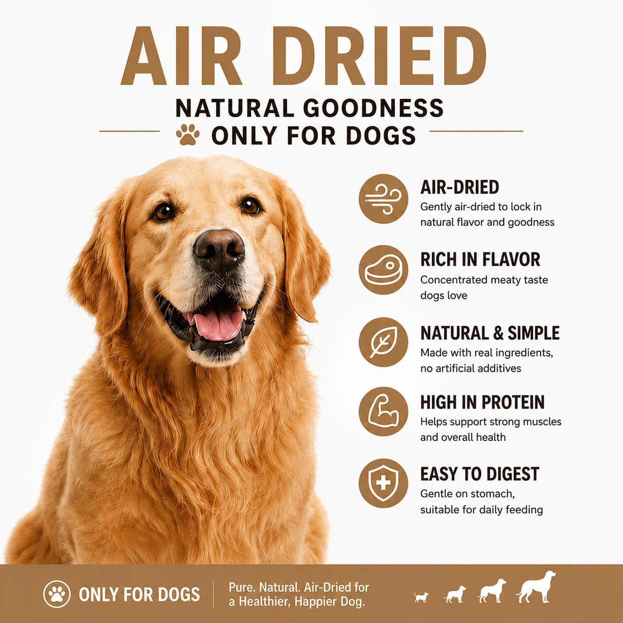 Premium human grade air dried poultry jerky for canine dental health