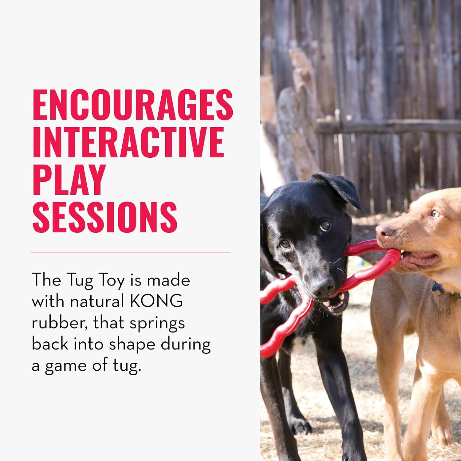 Ergonomic handles on a red KONG dog toy.