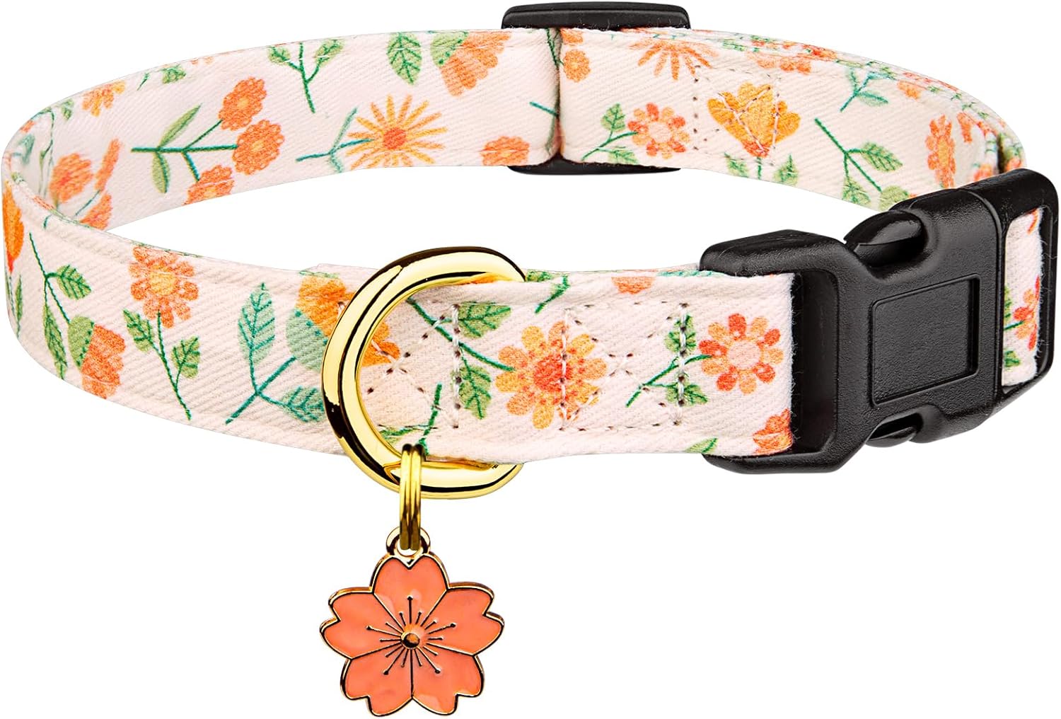 Lifestyle shot of puppy wearing Fyeqyaou heart pattern collar